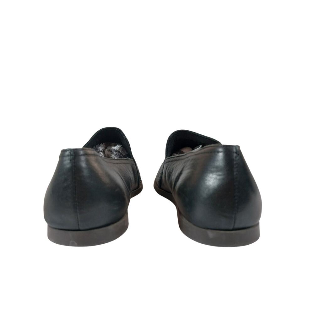 LUCKY BRAND! BLACK GENUINE LEATHER 'NO HEEL" SLEEK & CHIC LOSFER FLATS! SZ 8.5M - Picture 8 of 10